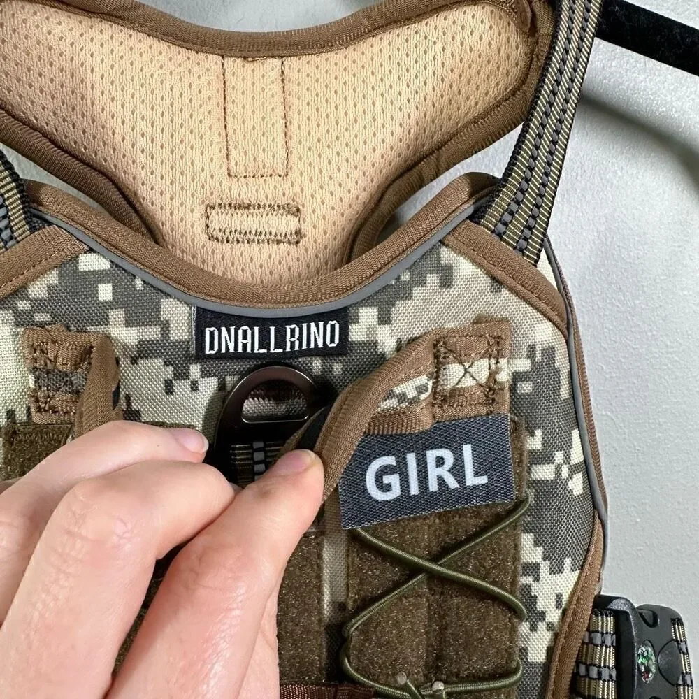 Tactical dog harness vest hiking camo print size medium